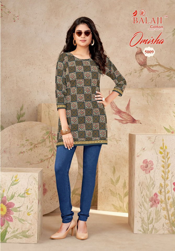 Omisha Vol 5 By Balaji Cotton Tunic Style Short Kurti Wholesale Shop In Surat